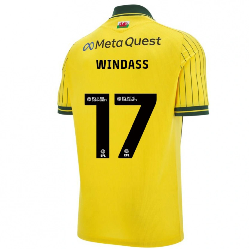 Danxen Criança Camisola Josh Windass #17 Amarelo Verde Alternativa 2025/26 Camisa Brasil