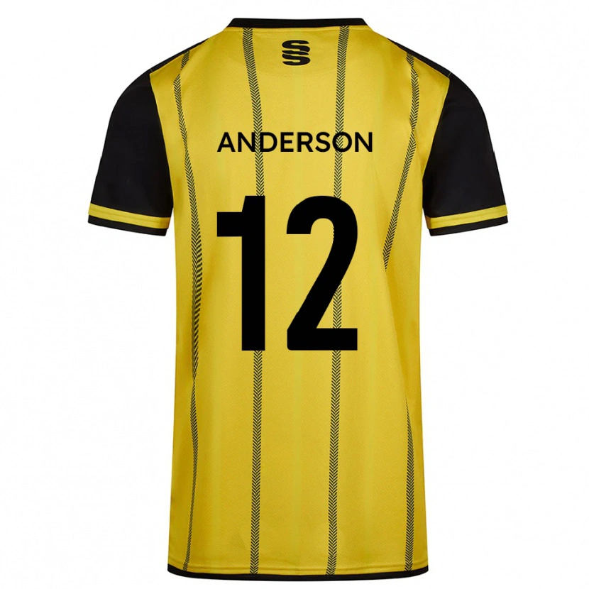 Danxen Criança Camisola Zea Anderson #12 Amarelo Preto Alternativa 2025/26 Camisa Brasil