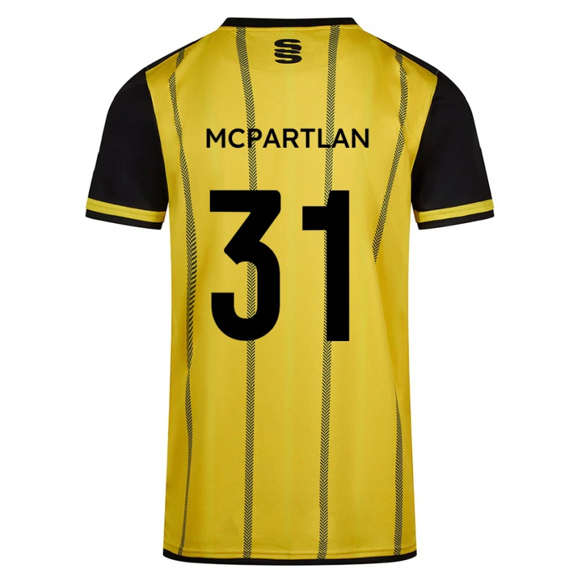 Danxen Criança Camisola Cian Mcpartlan #31 Amarelo Preto Alternativa 2025/26 Camisa Brasil