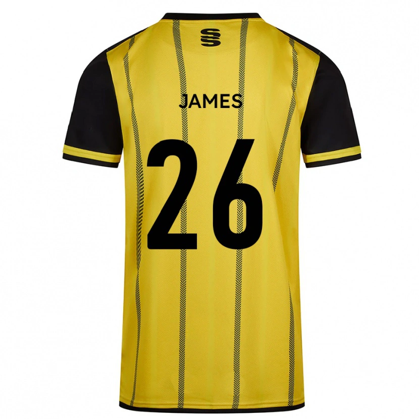 Danxen Criança Camisola Nicola James #26 Amarelo Preto Alternativa 2025/26 Camisa Brasil