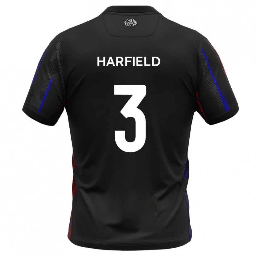 Danxen Criança Camisola Ollie Harfield #3 Preto Vermelho Alternativa 2025/26 Camisa Brasil