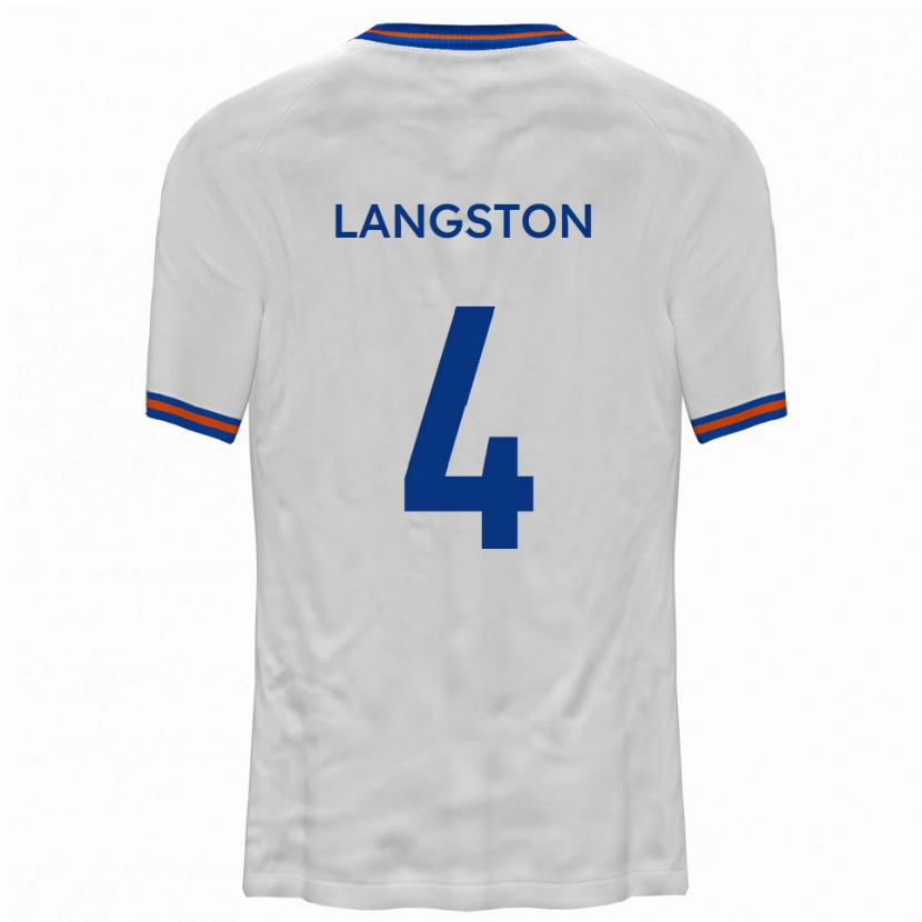 Danxen Criança Camisola George Langston #4 Branco Azul Alternativa 2025/26 Camisa Brasil