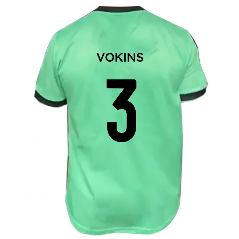 Danxen Criança Camisola Jake Vokins #3 Turquesa Preto Alternativa 2025/26 Camisa Brasil