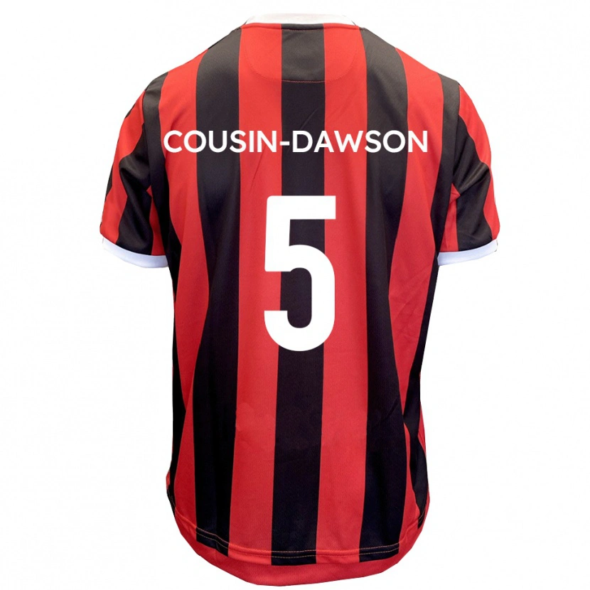Danxen Criança Camisola Finn Cousin-Dawson #5 Vermelho Preto Alternativa 2025/26 Camisa Brasil