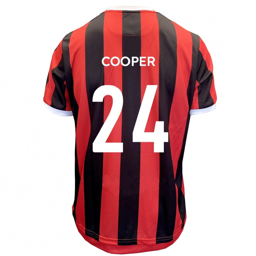 Danxen Criança Camisola Charlie Cooper #24 Vermelho Preto Alternativa 2025/26 Camisa Brasil