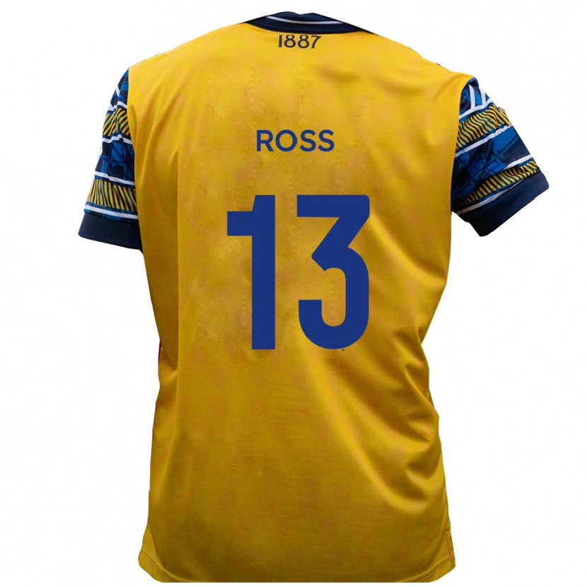 Danxen Criança Camisola Craig Ross #13 Amarelo Preto Alternativa 2025/26 Camisa Brasil