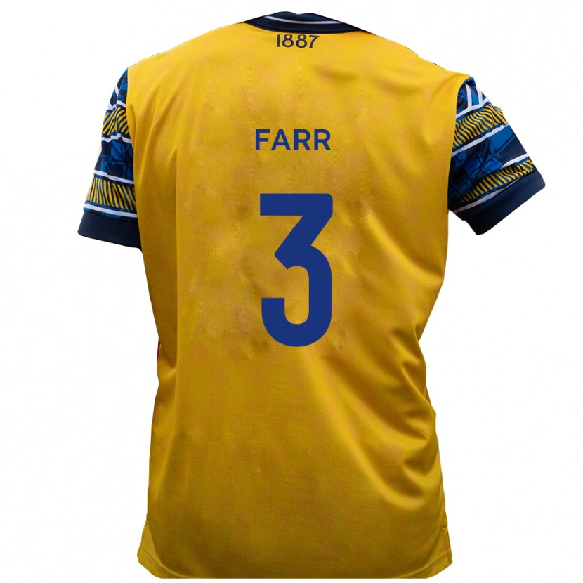 Danxen Criança Camisola Jacob Farr #3 Amarelo Preto Alternativa 2025/26 Camisa Brasil