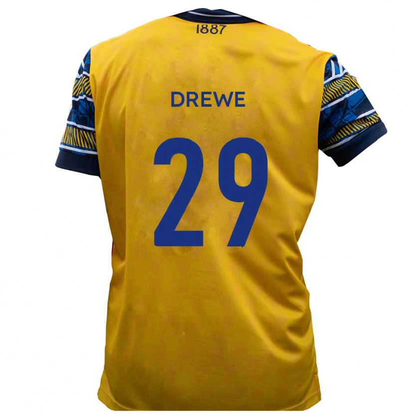 Danxen Criança Camisola Aaron Drewe #29 Amarelo Preto Alternativa 2025/26 Camisa Brasil