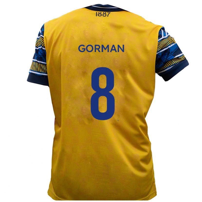 Danxen Criança Camisola Dale Gorman #8 Amarelo Preto Alternativa 2025/26 Camisa Brasil