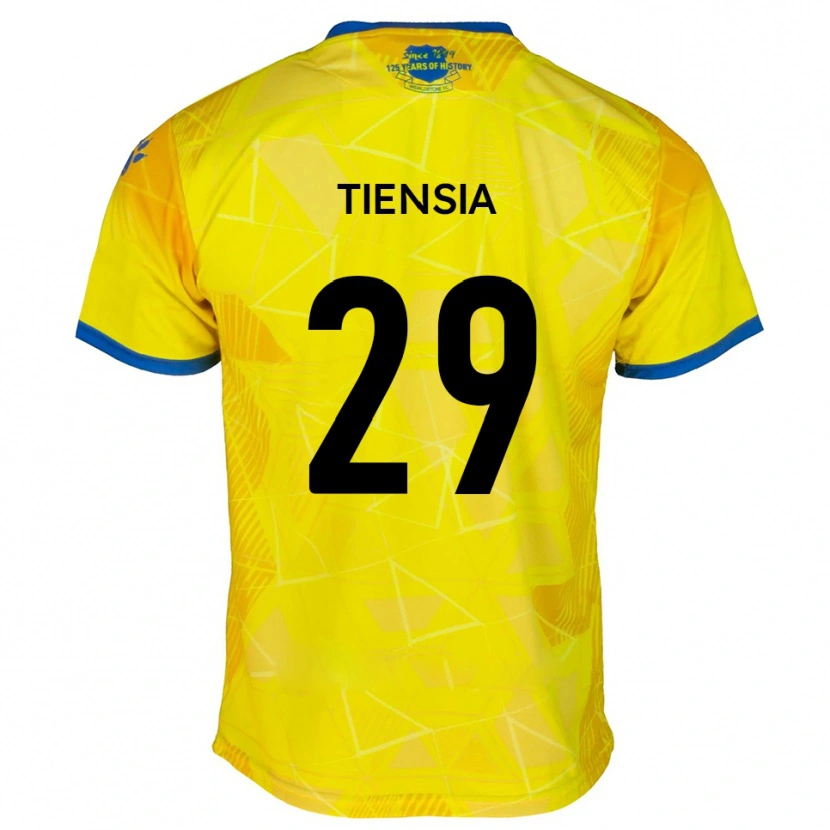 Danxen Criança Camisola Junior Tiensia #29 Amarelo Azul Alternativa 2025/26 Camisa Brasil