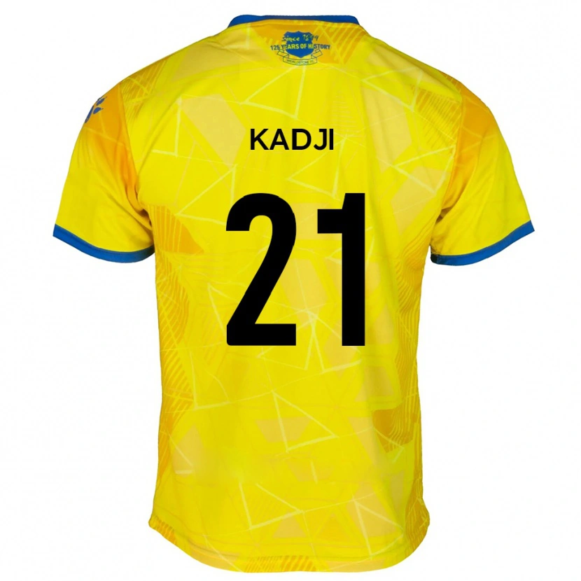 Danxen Criança Camisola Dylan Kadji #21 Amarelo Azul Alternativa 2025/26 Camisa Brasil