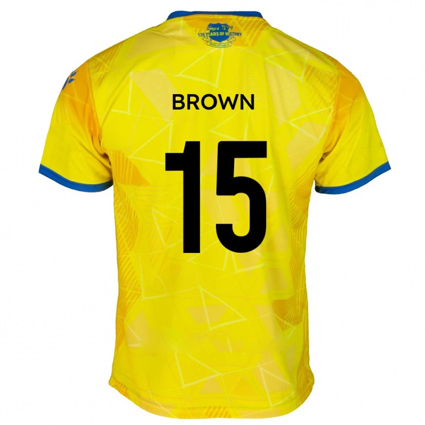 Danxen Criança Camisola Jed Brown #15 Amarelo Azul Alternativa 2025/26 Camisa Brasil