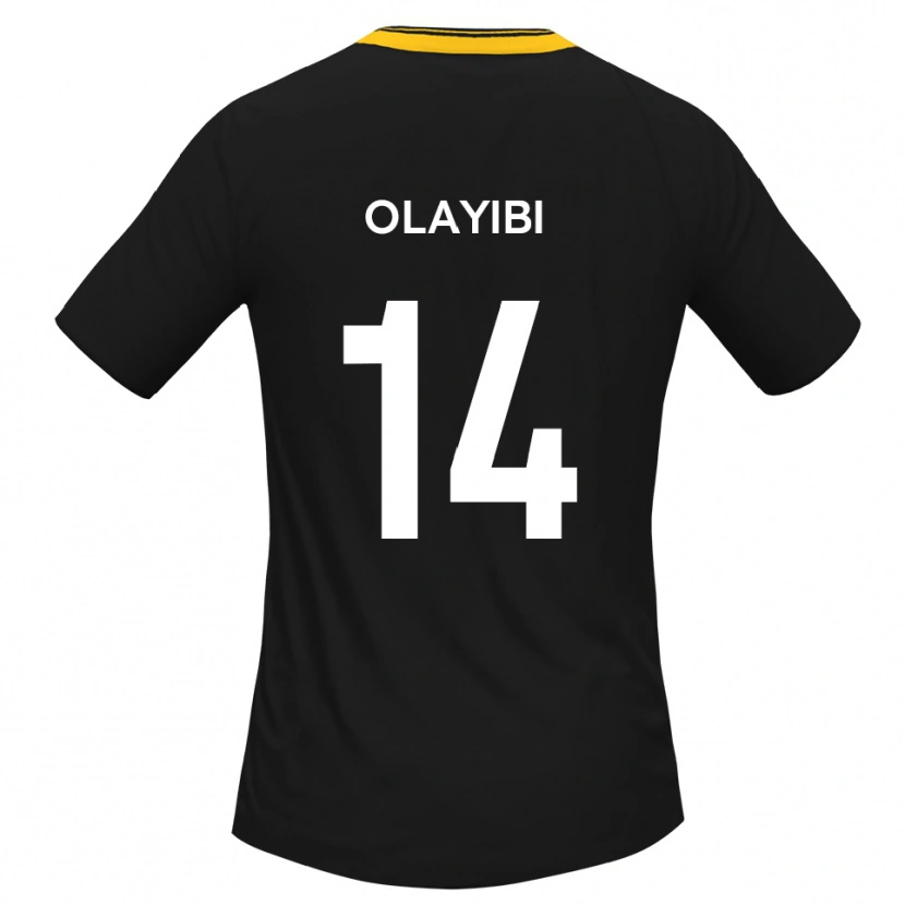 Danxen Criança Camisola Daniel Olayibi #14 Preto Amarelo Alternativa 2025/26 Camisa Brasil