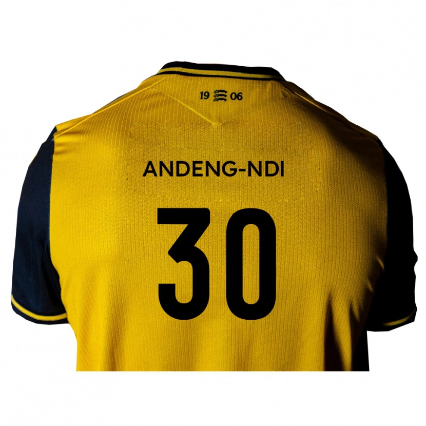 Danxen Criança Camisola Collin Andeng-Ndi #30 Amarelo Preto Alternativa 2025/26 Camisa Brasil