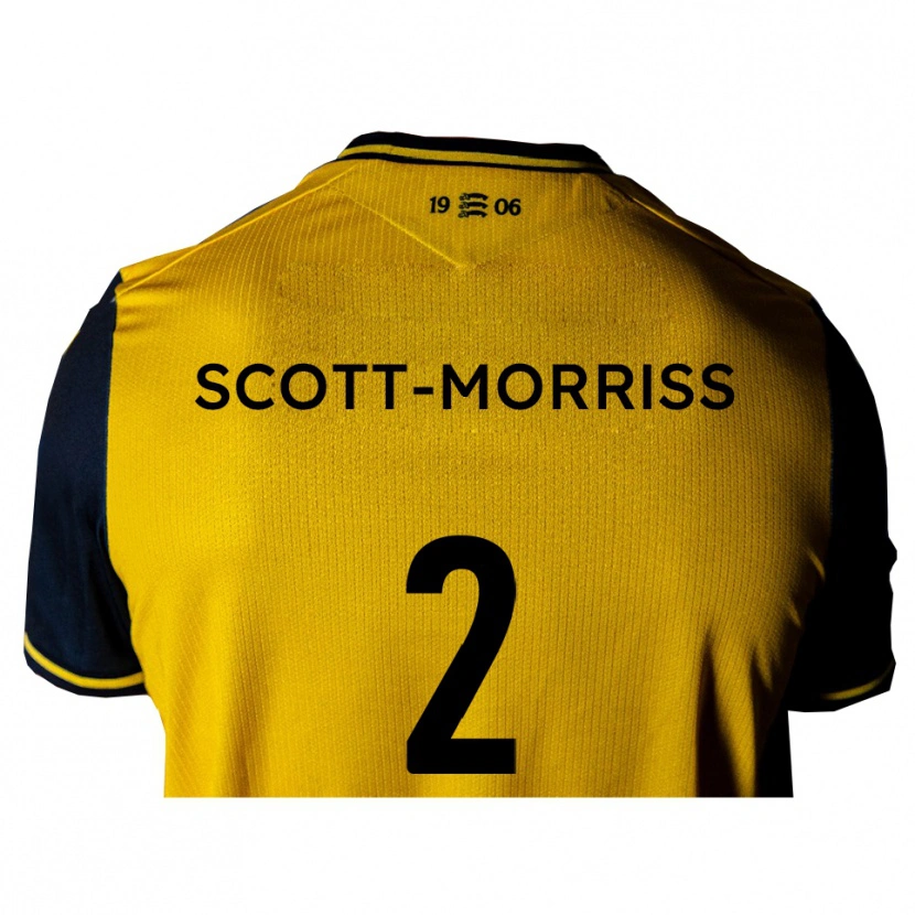 Danxen Criança Camisola Gus Scott-Morriss #2 Amarelo Preto Alternativa 2025/26 Camisa Brasil