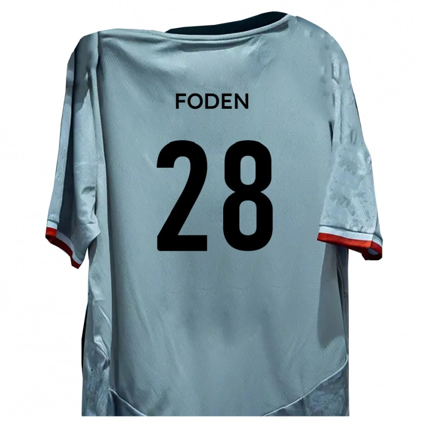 Danxen Criança Camisola Daniel Foden #28 Branco Preto Alternativa 2025/26 Camisa Brasil