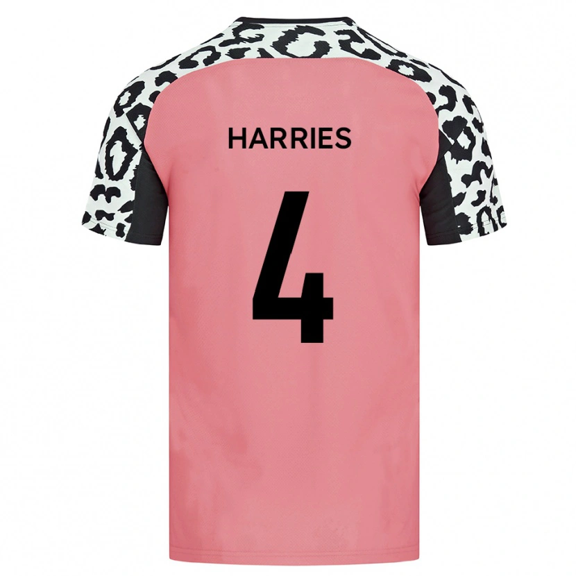 Danxen Criança Camisola Cian Harries #4 Rosa Preto Alternativa 2025/26 Camisa Brasil