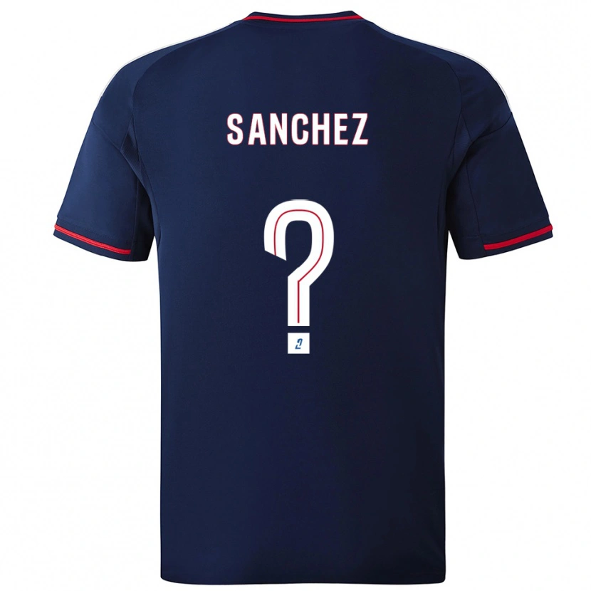 Danxen Criança Camisola Florent Sanchez #0 Azul Marinho Vermelho Alternativa 2025/26 Camisa Brasil