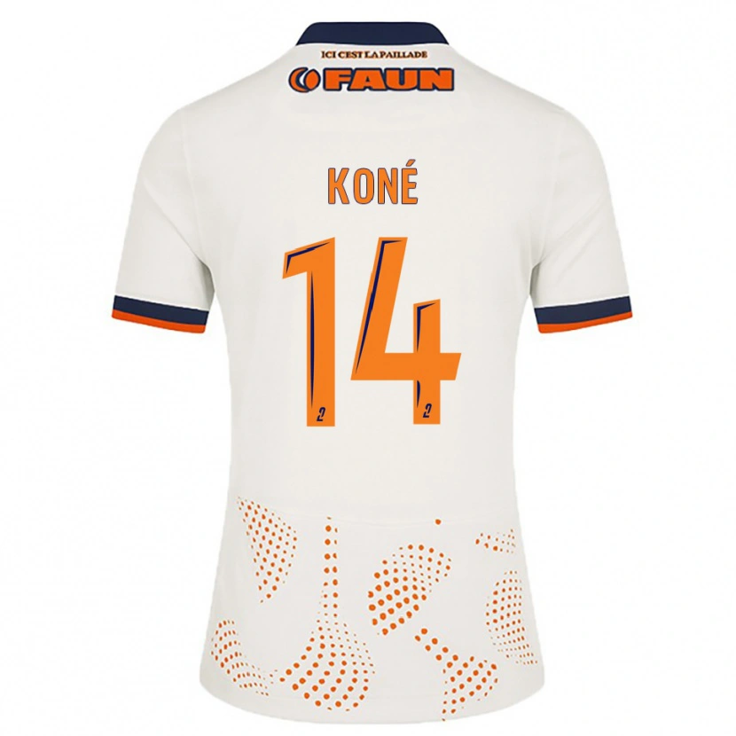 Danxen Criança Camisola Djomoh Koné #14 Branco Laranja Alternativa 2025/26 Camisa Brasil