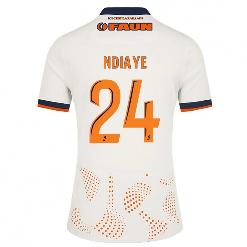 Danxen Criança Camisola Junior Ndiaye #24 Branco Laranja Alternativa 2025/26 Camisa Brasil
