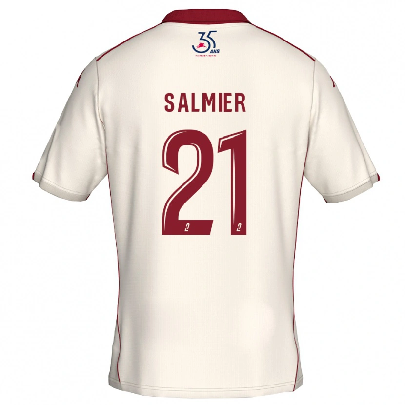 Danxen Criança Camisola Yoann Salmier #21 Branco Vinho Alternativa 2025/26 Camisa Brasil