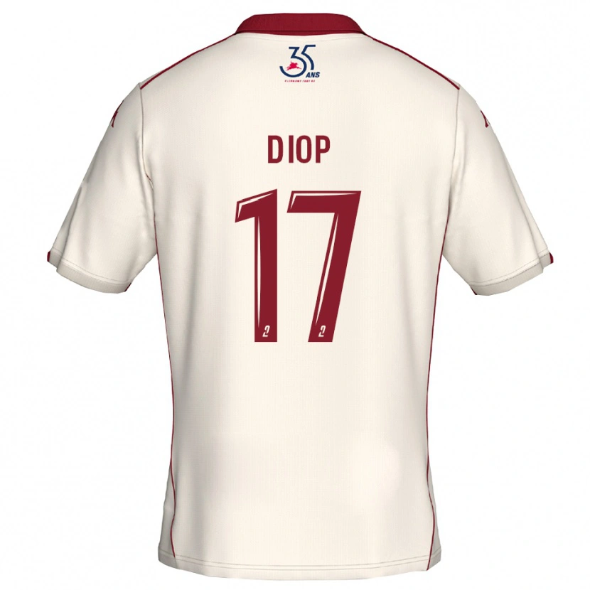 Danxen Criança Camisola Ousmane Diop #17 Branco Vinho Alternativa 2025/26 Camisa Brasil