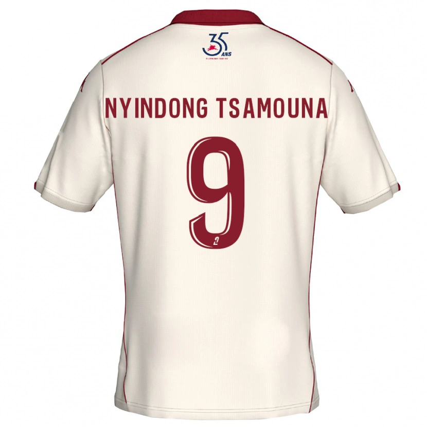 Danxen Criança Camisola Jean Nyindong Tsamouna #9 Branco Vinho Alternativa 2025/26 Camisa Brasil