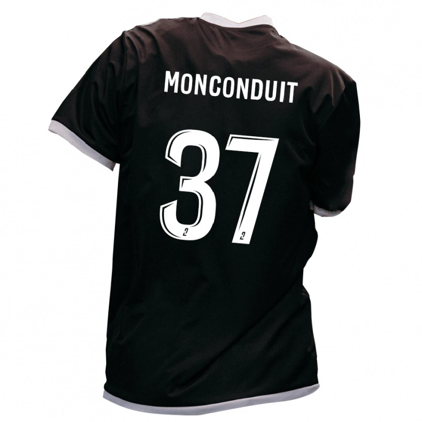 Danxen Criança Camisola Thomas Monconduit #37 Preto Dourado Alternativa 2025/26 Camisa Brasil