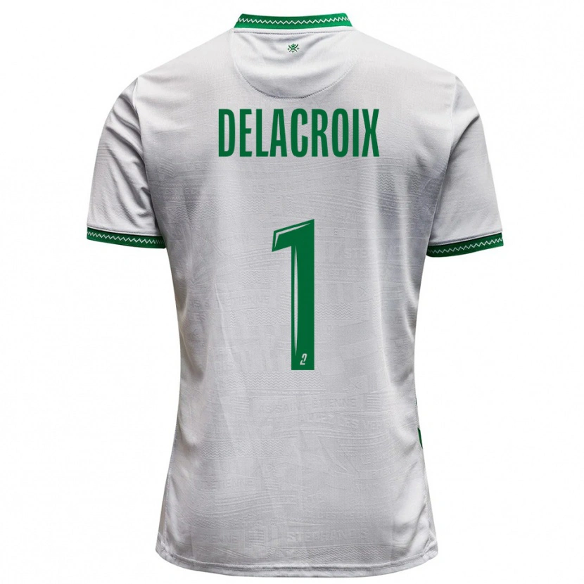 Danxen Criança Camisola Noa Delacroix #1 Branco Verde Alternativa 2025/26 Camisa Brasil