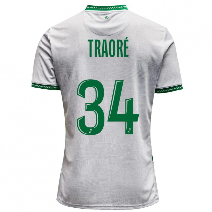 Danxen Criança Camisola Lassana Traoré #34 Branco Verde Alternativa 2025/26 Camisa Brasil