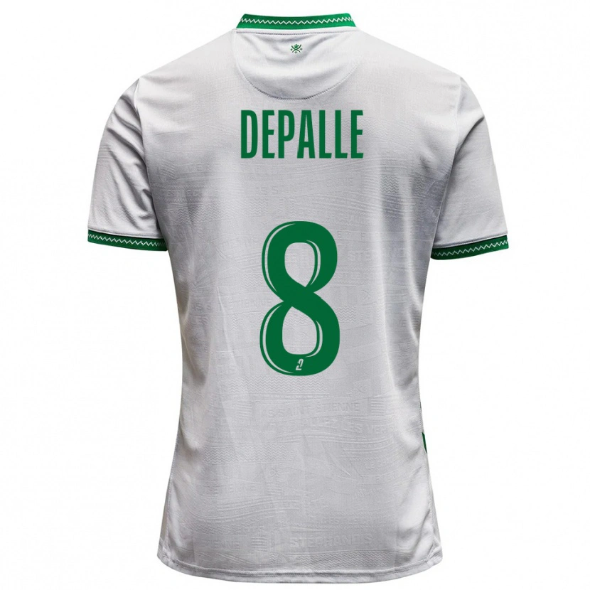 Danxen Criança Camisola Valentin Depalle #8 Branco Verde Alternativa 2025/26 Camisa Brasil