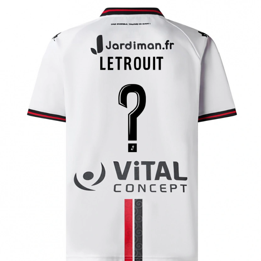 Danxen Criança Camisola Evan Letrouit #0 Branco Vermelho Alternativa 2025/26 Camisa Brasil