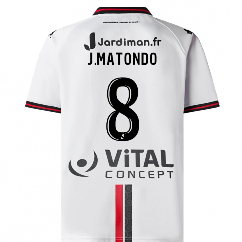 Danxen Criança Camisola Joël Matondo #8 Branco Vermelho Alternativa 2025/26 Camisa Brasil