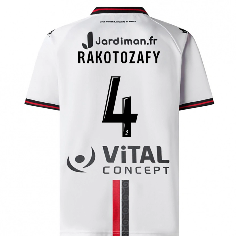 Danxen Criança Camisola Lucas Rakotozafy #4 Branco Vermelho Alternativa 2025/26 Camisa Brasil