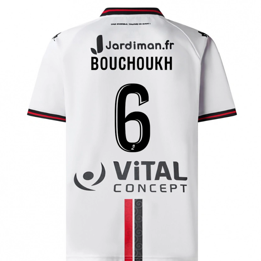 Danxen Criança Camisola Ahmed Bouchoukh #6 Branco Vermelho Alternativa 2025/26 Camisa Brasil
