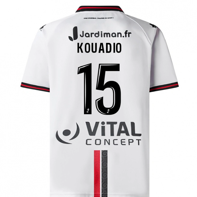 Danxen Criança Camisola Kyan Kouadio #15 Branco Vermelho Alternativa 2025/26 Camisa Brasil