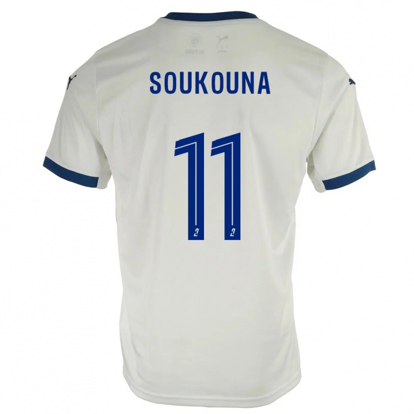 Danxen Criança Camisola Idrissa Soukouna #11 Branco Azul Alternativa 2025/26 Camisa Brasil