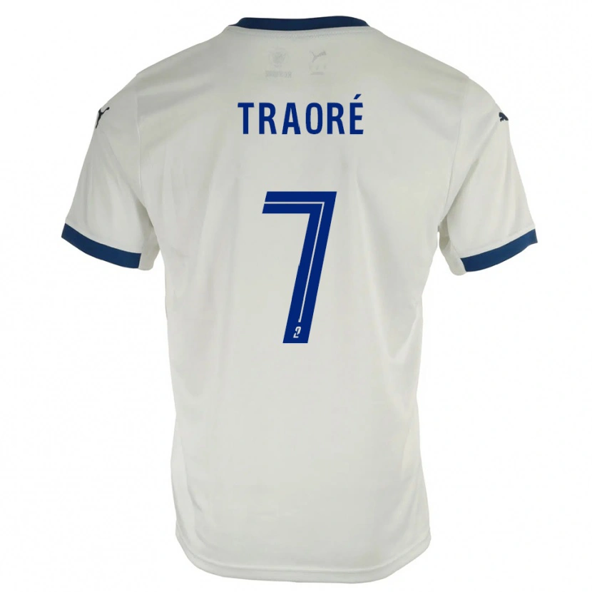Danxen Criança Camisola Ibrahim Traoré #7 Branco Azul Alternativa 2025/26 Camisa Brasil