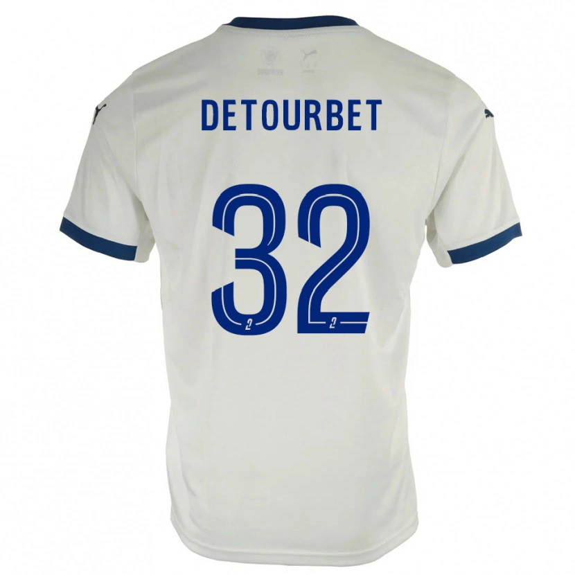 Danxen Criança Camisola Mathys Detourbet #32 Branco Azul Alternativa 2025/26 Camisa Brasil
