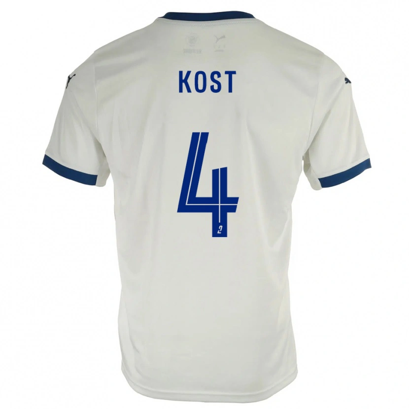 Danxen Criança Camisola Enzo Kost #4 Branco Azul Alternativa 2025/26 Camisa Brasil