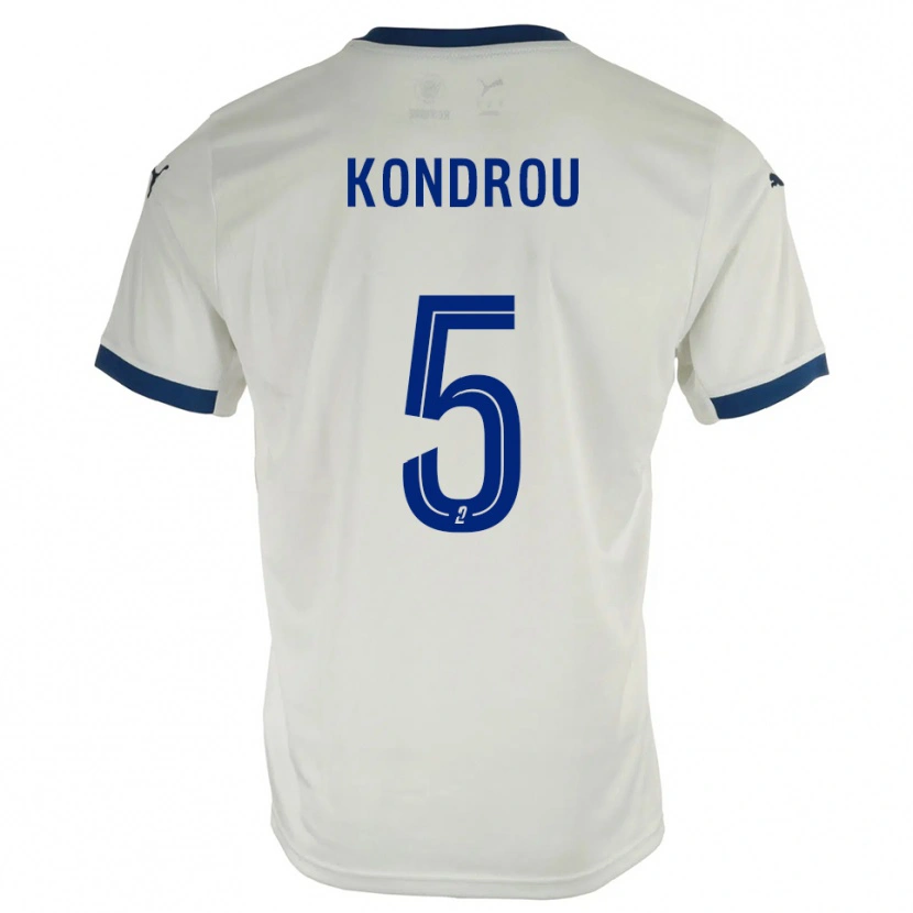 Danxen Criança Camisola David Kondrou #5 Branco Azul Alternativa 2025/26 Camisa Brasil