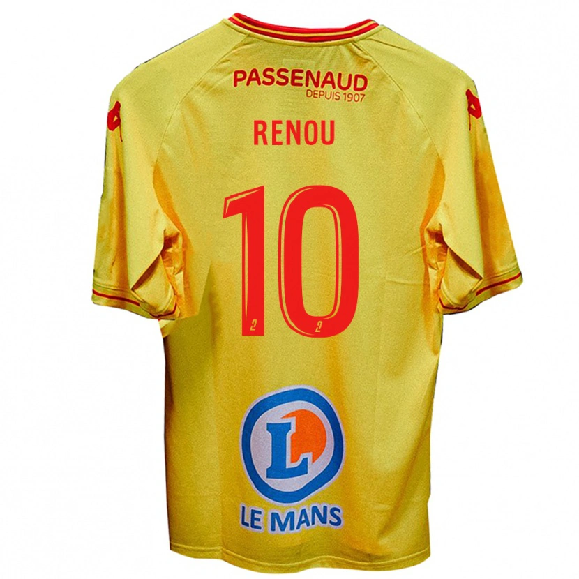 Danxen Criança Camisola Baptiste Renou #10 Amarelo Alternativa 2025/26 Camisa Brasil