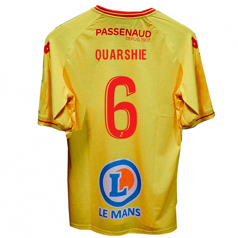 Danxen Criança Camisola Edwin Quarshie #6 Amarelo Alternativa 2025/26 Camisa Brasil