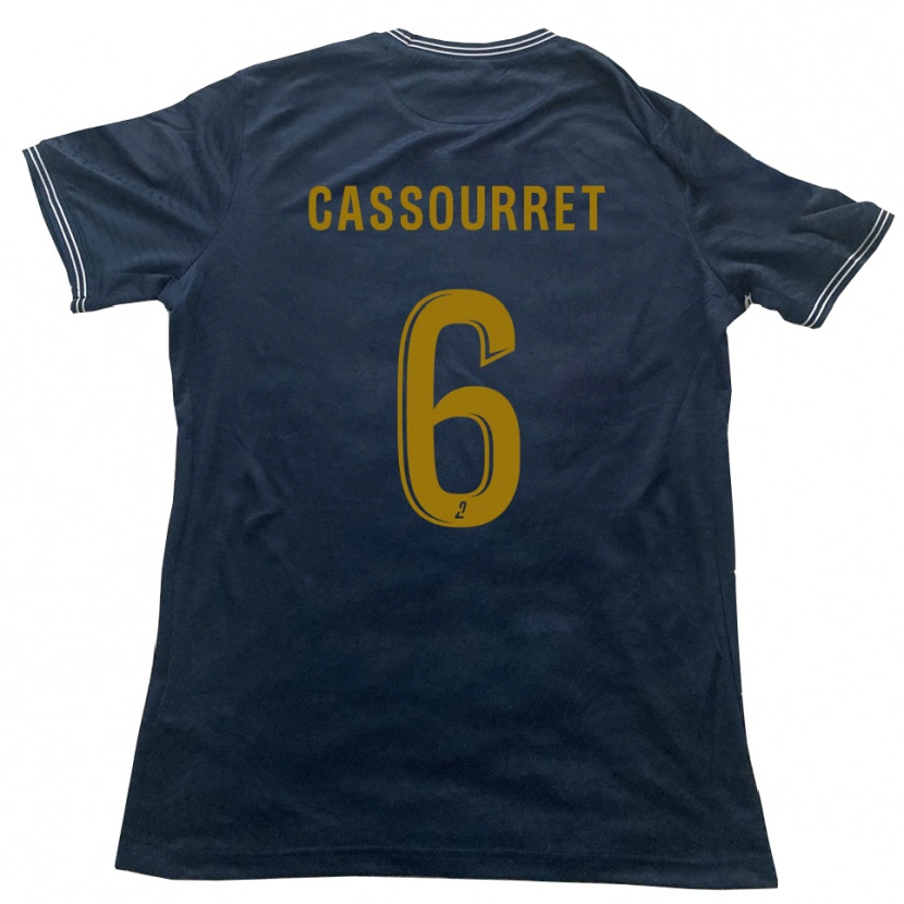 Danxen Criança Camisola Vincent Cassourret #6 Azul Marinho Dourado Alternativa 2025/26 Camisa Brasil