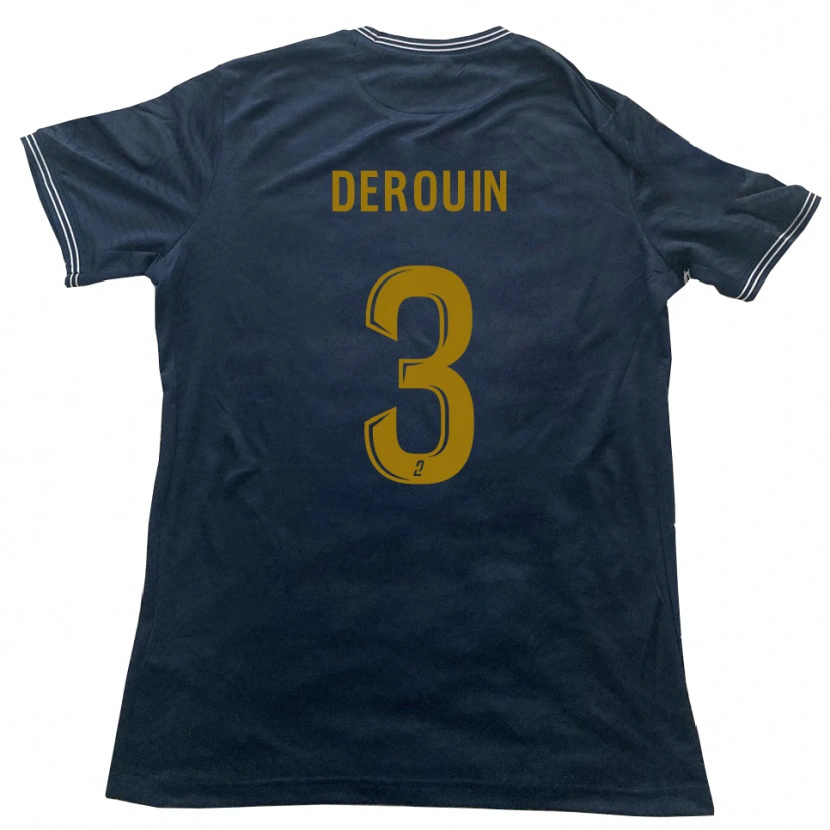 Danxen Criança Camisola Enzo Derouin #3 Azul Marinho Dourado Alternativa 2025/26 Camisa Brasil