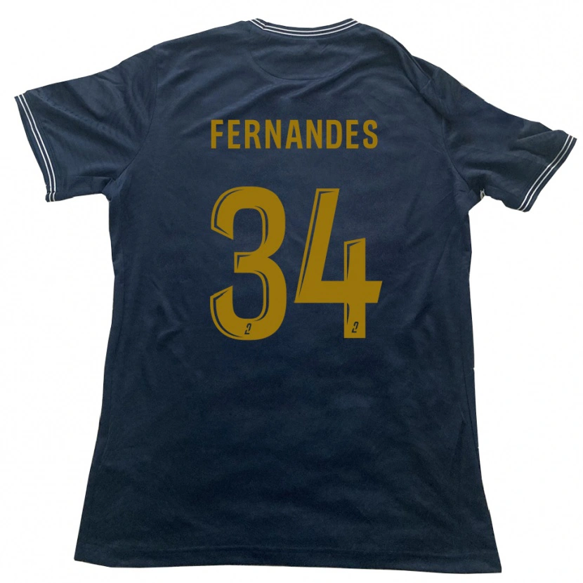 Danxen Criança Camisola Alexandre Fernandes #34 Azul Marinho Dourado Alternativa 2025/26 Camisa Brasil