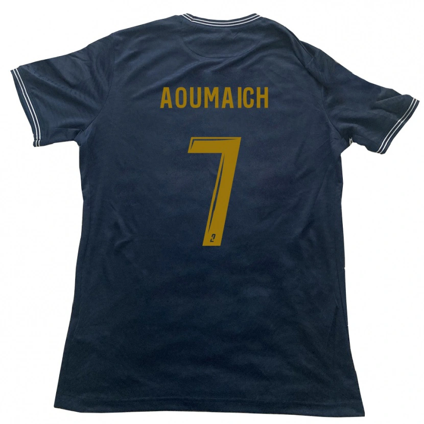 Danxen Criança Camisola Ilias Aoumaich #7 Azul Marinho Dourado Alternativa 2025/26 Camisa Brasil