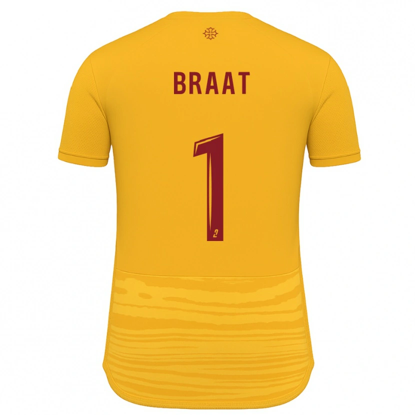 Danxen Criança Camisola Quentin Braat #1 Laranja Borgonha Alternativa 2025/26 Camisa Brasil