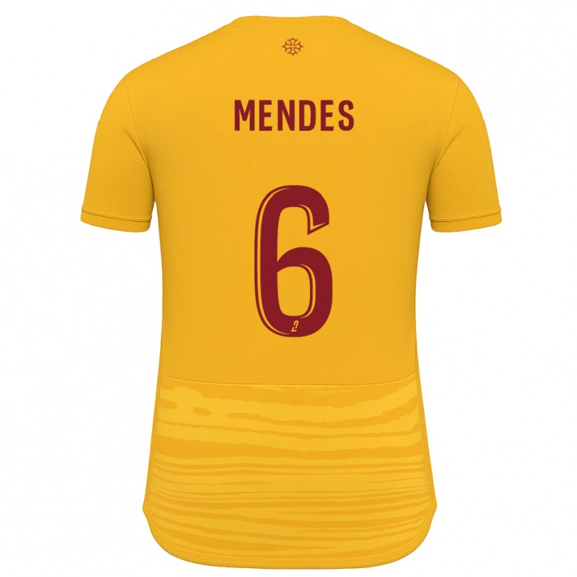 Danxen Criança Camisola Jordan Mendes #6 Laranja Borgonha Alternativa 2025/26 Camisa Brasil