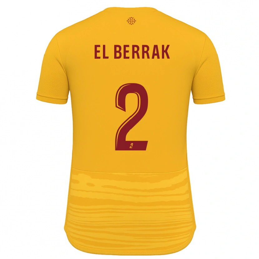 Danxen Criança Camisola Nael El Berrak #2 Laranja Borgonha Alternativa 2025/26 Camisa Brasil